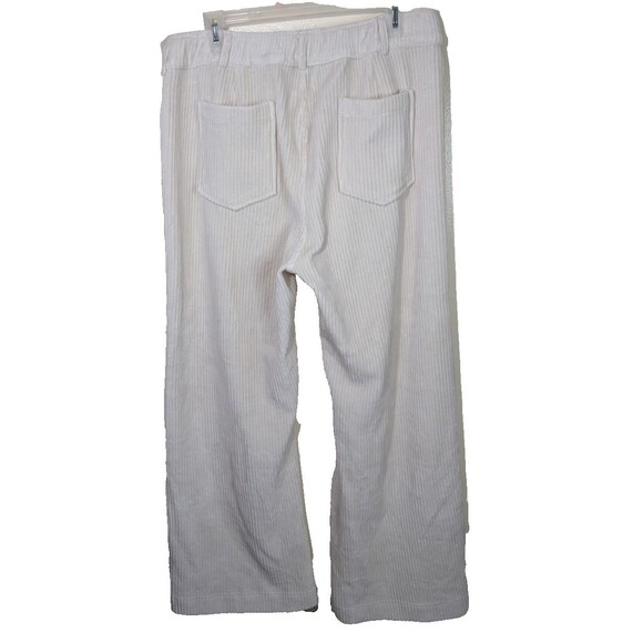 Dex Wide Leg Corduroy Ankle Pant in Ecru High Rise Size XL - Picture 3 of 16